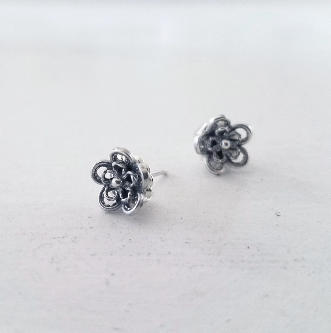 Filigree Flower Stud Earrings
