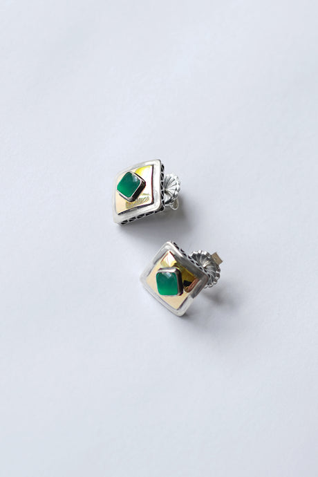 Green Agate Cleo Studs