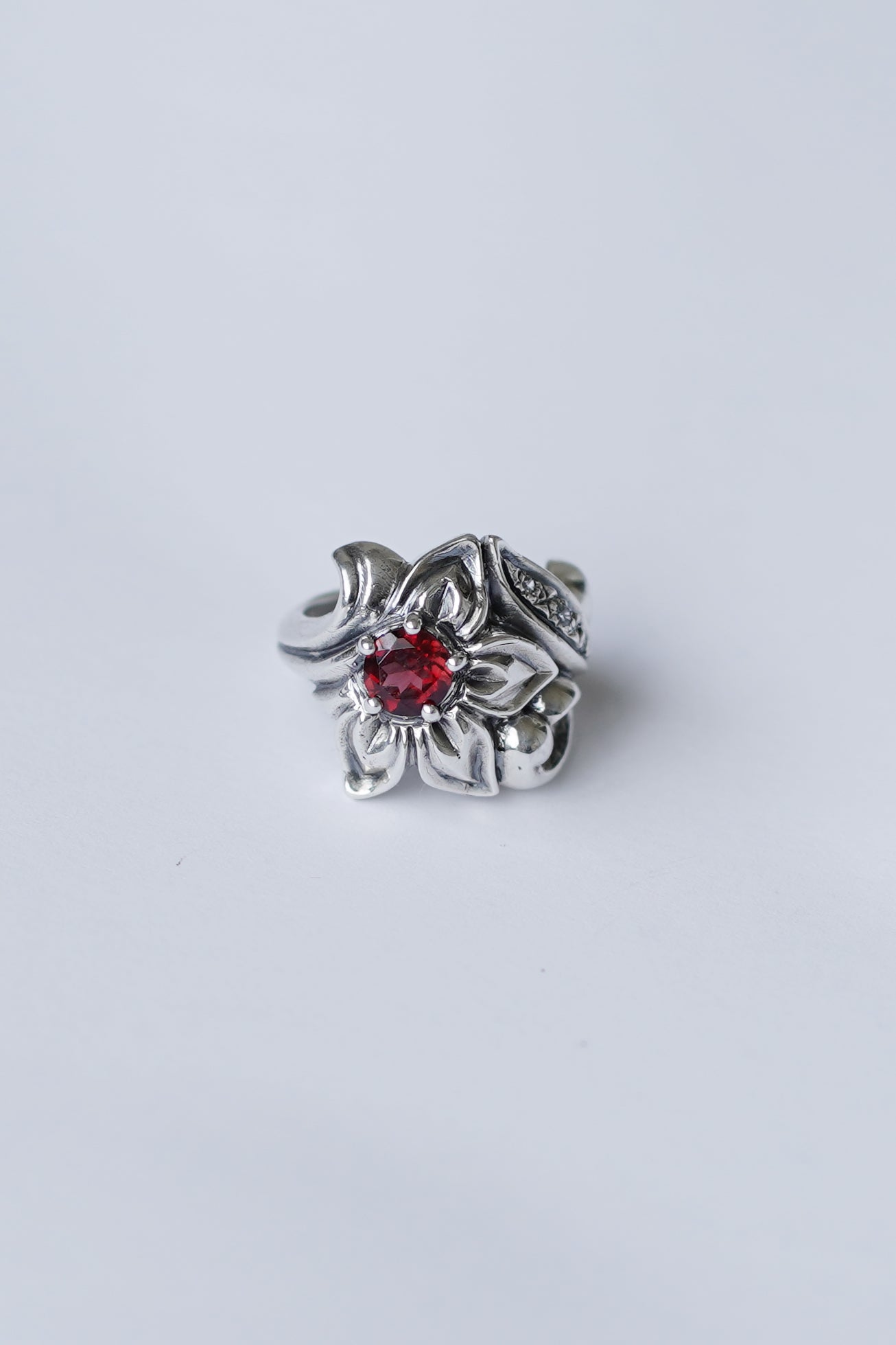 Garnet Magnolia Ring