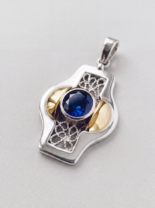Blue Stone Byzantine Pendant