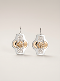 Yellow Byzantine Earrings Silver and Gold