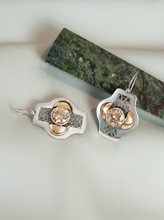 Yellow Byzantine Earrings Silver and Gold