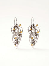 Vine Silver and Gold Earrings