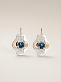 Blue Byzantine Earrings Silver and Gold