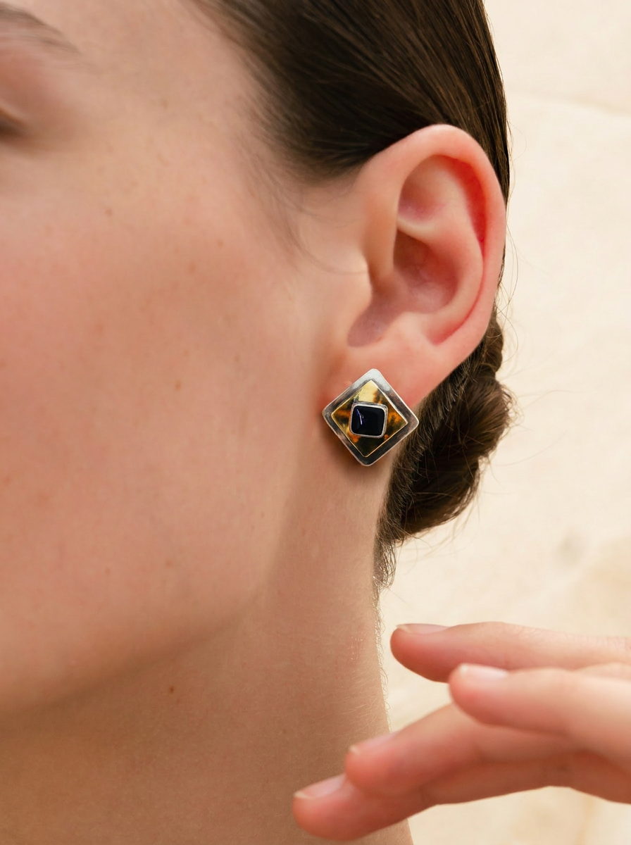 Black Onyx Cleo Studs