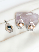 Blue Byzantine Earrings Silver and Gold