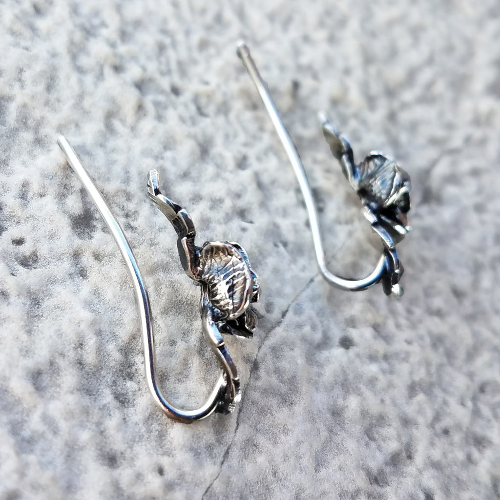 Rose Flower Ear Climber Earrings
