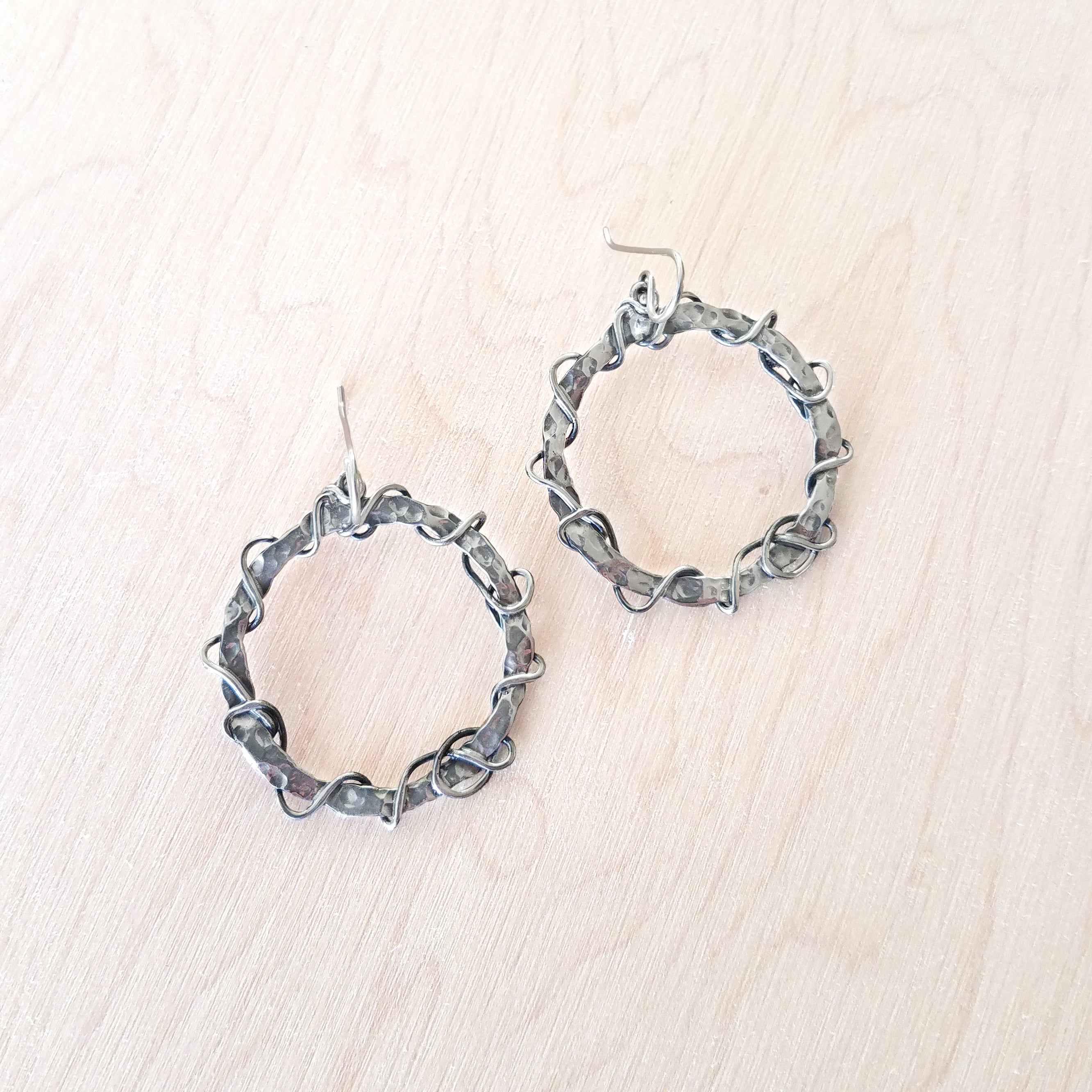 Wire Wrapped Hoop Earrings