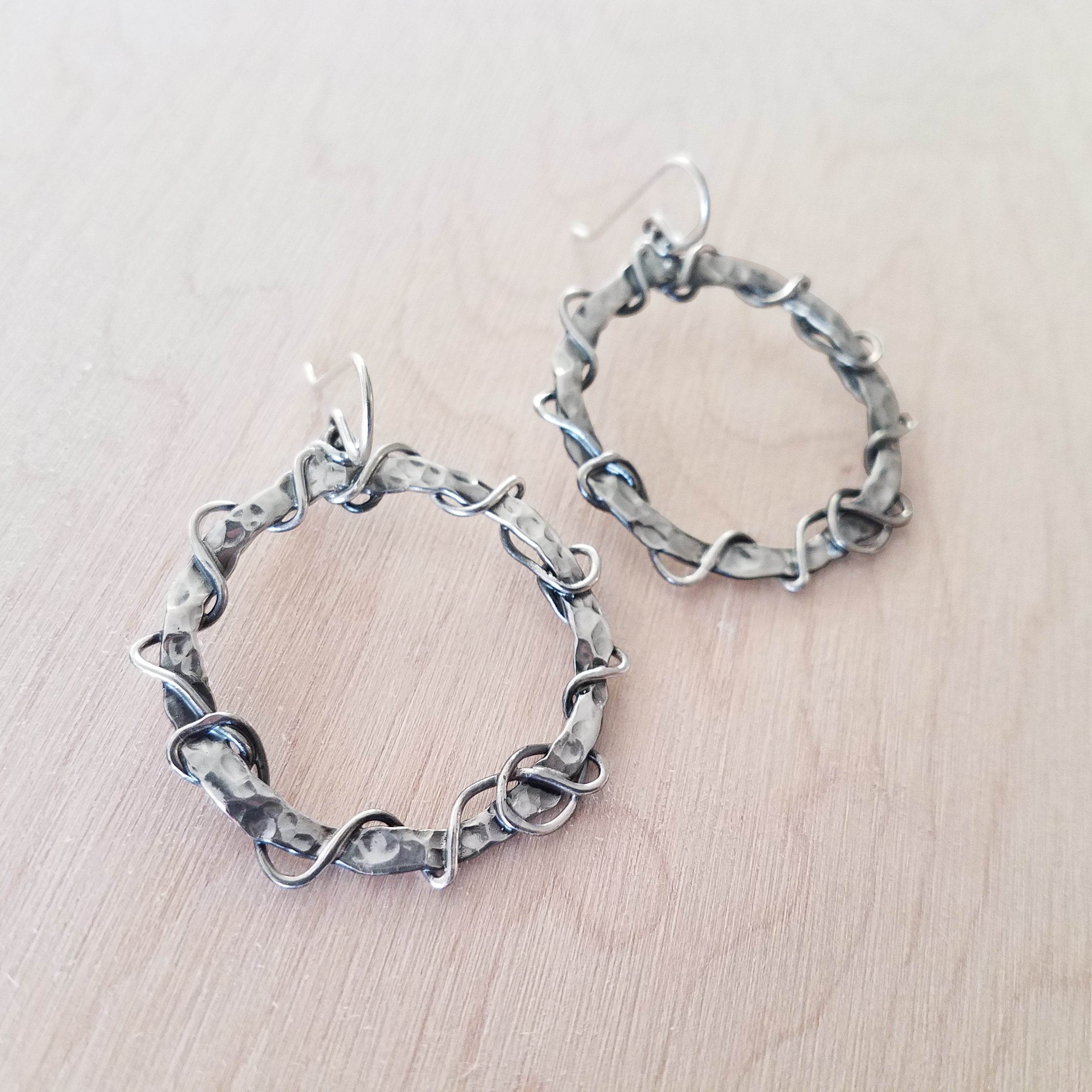 Wire Wrapped Hoop Earrings