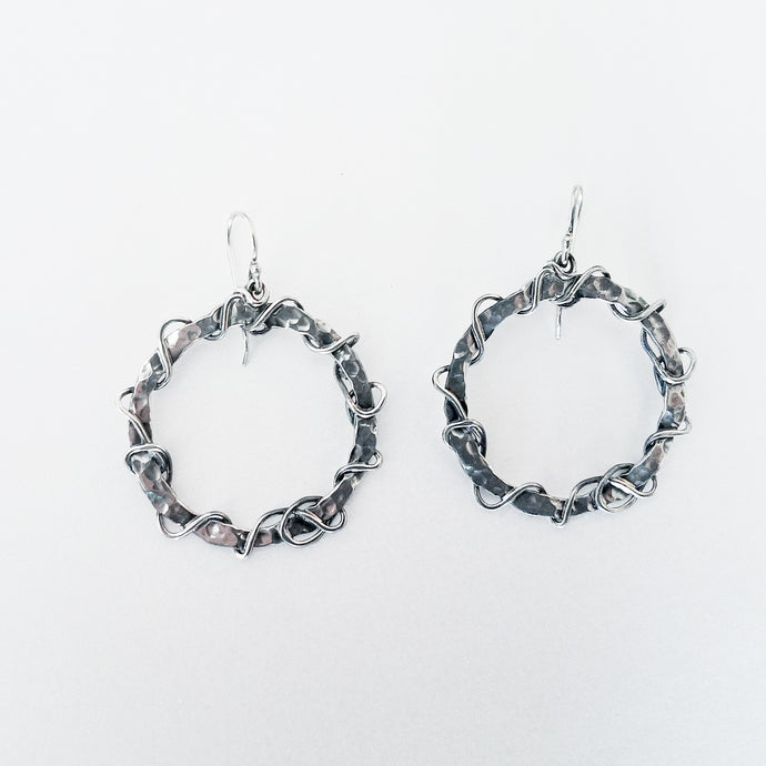 Wire Wrapped Hoop Earrings