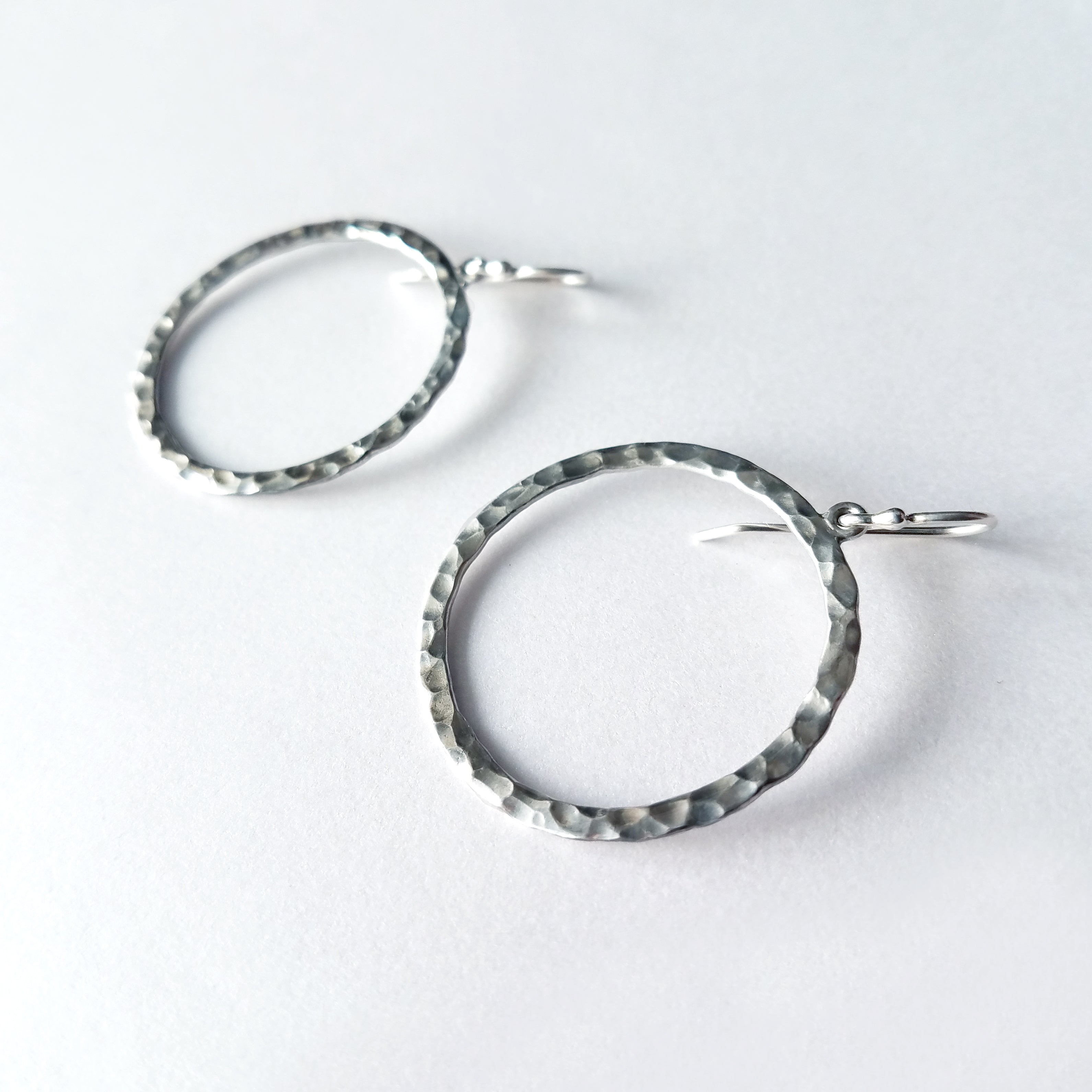 Minimalist Hammer Finished Hoop Earrings