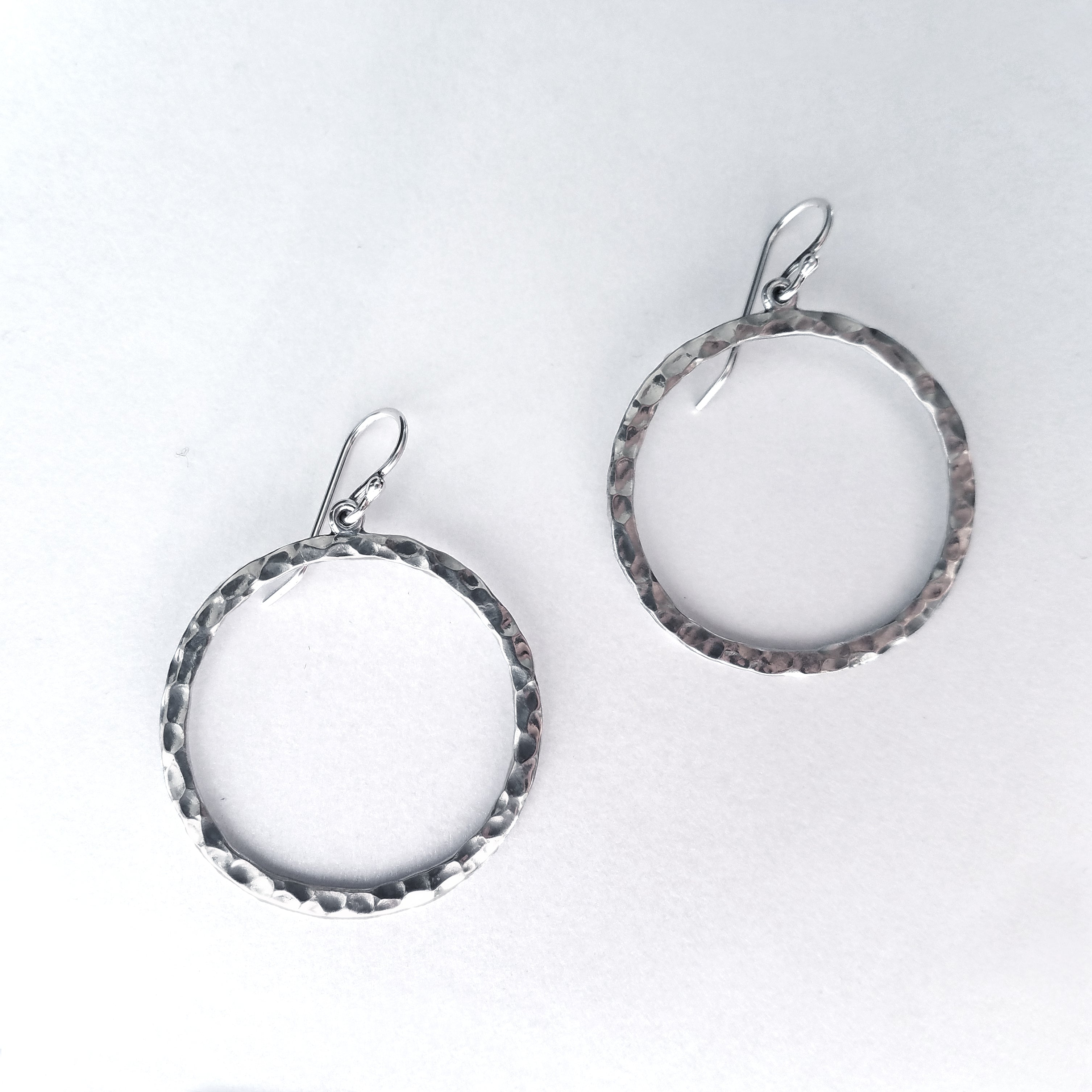 Minimalist Hammer Finished Hoop Earrings