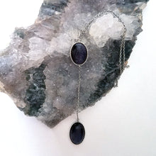 Gold Stone Cabochon Double Stone Necklace