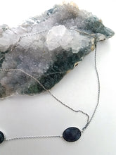 Gold Stone Cabochon Double Stone Necklace