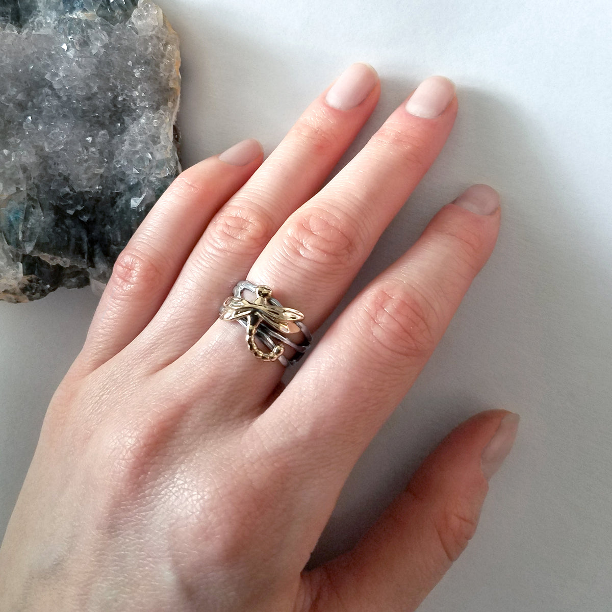 Gold Dragonfly Ring