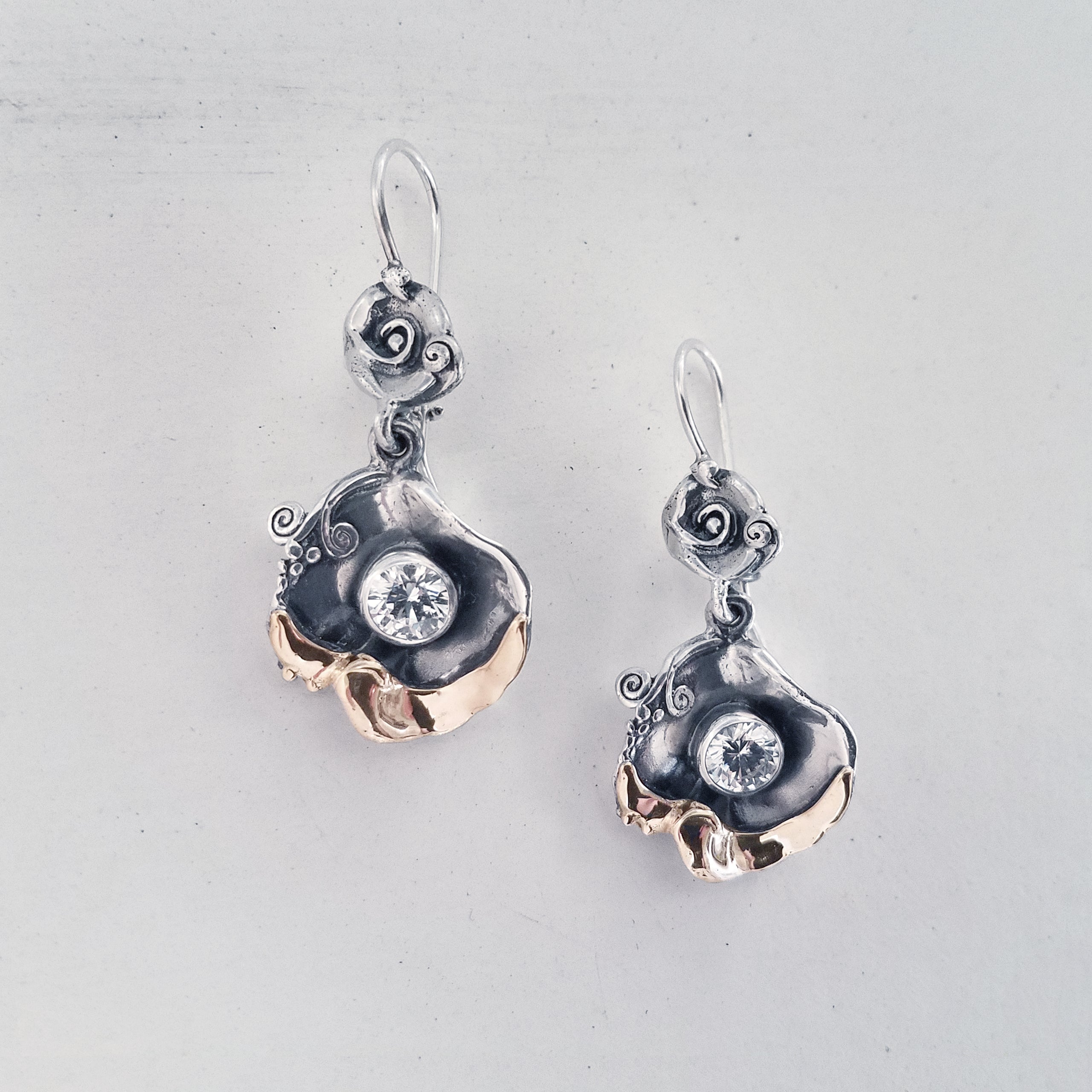 Gaia Silver and Gold Earrings