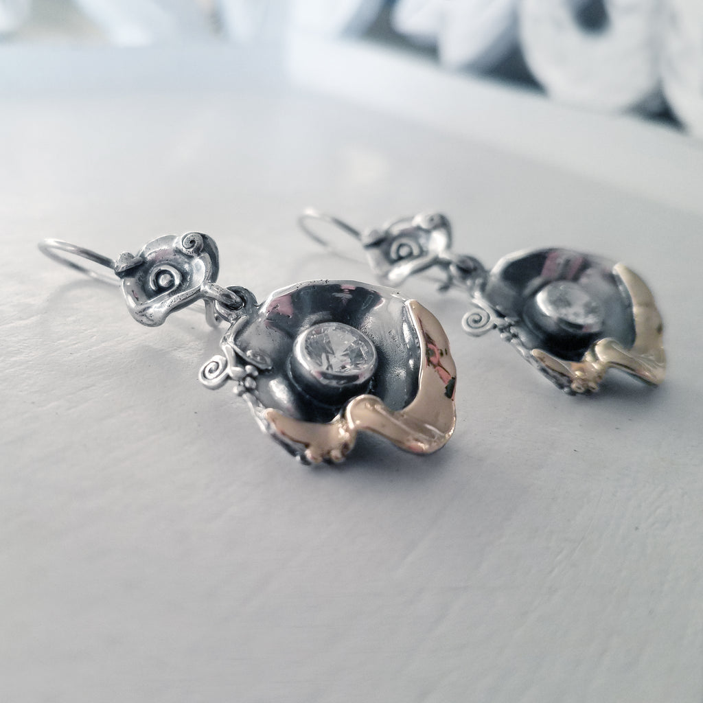 Gaia Silver and Gold Earrings
