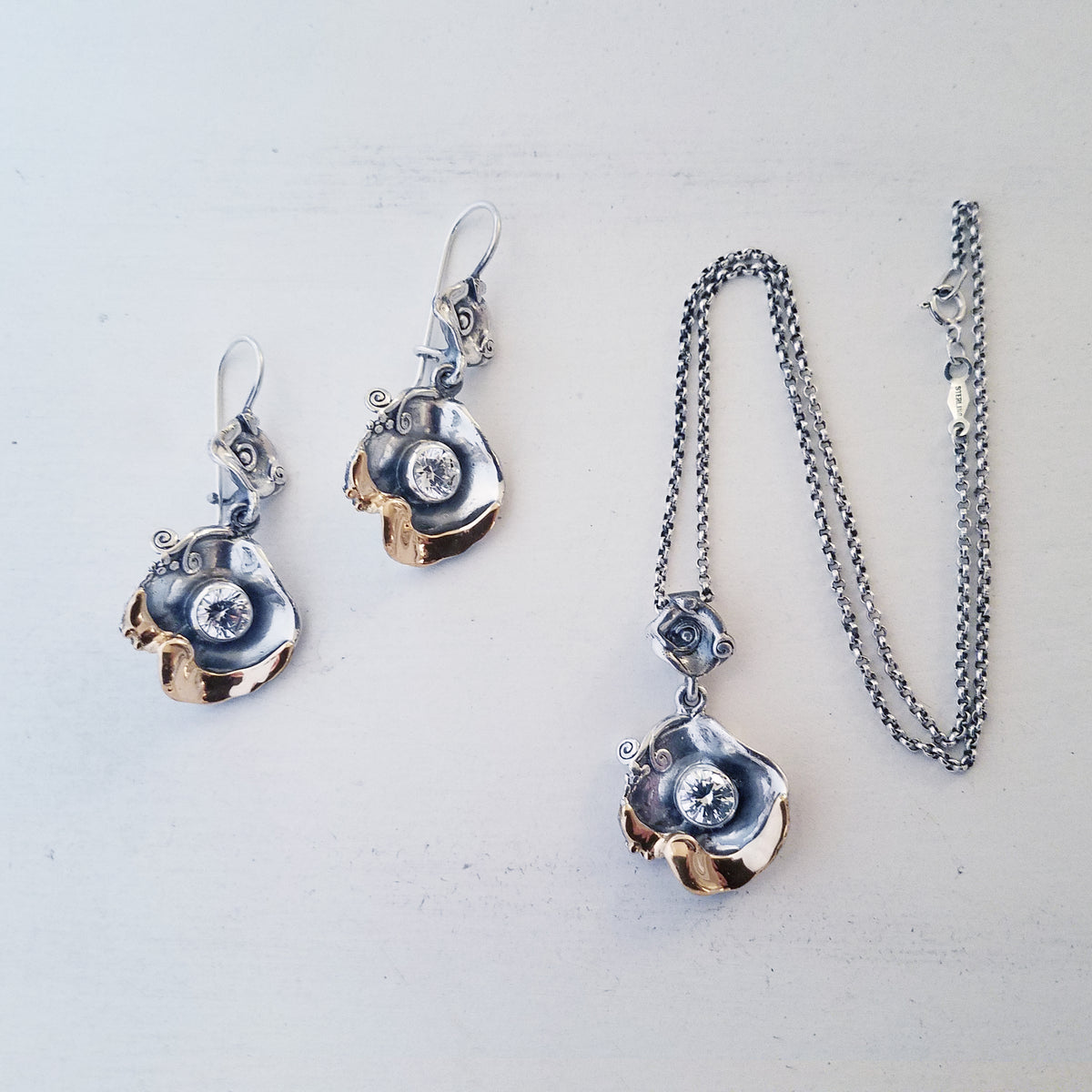 Gaia Silver and Gold Earrings