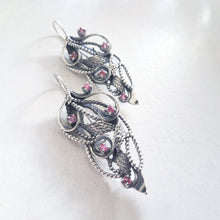 Pink Tourmaline Vine Earrings