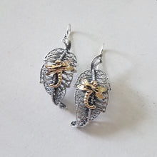 Autumn Dragonfly Leaf Earrings