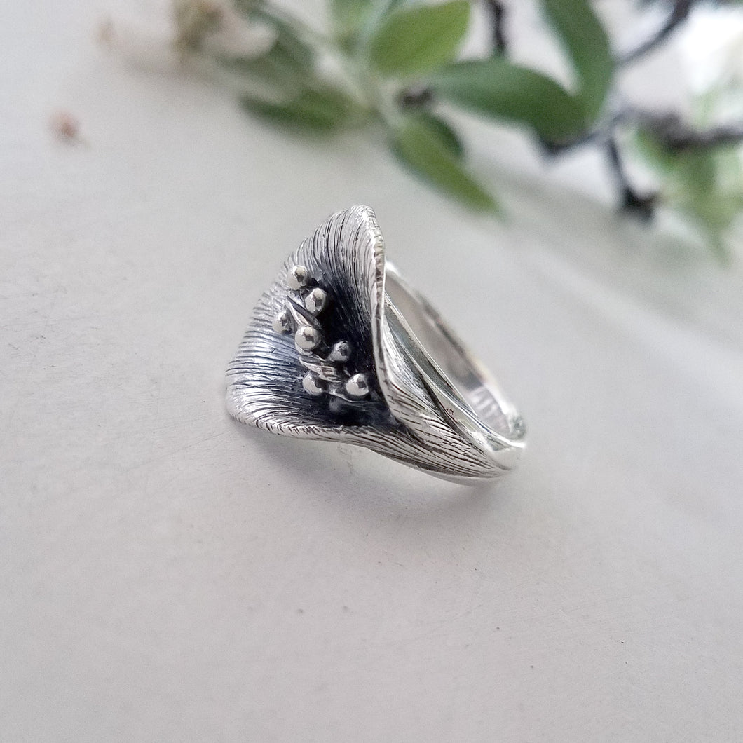 idar - The Calla Lily, a symbol of Life and Magnificent Beauty. Pictured:  Idar's award-winning Diamond Calla Lily Ring©. 100% handcrafted, one leaf  at a time - no two are completely alike.