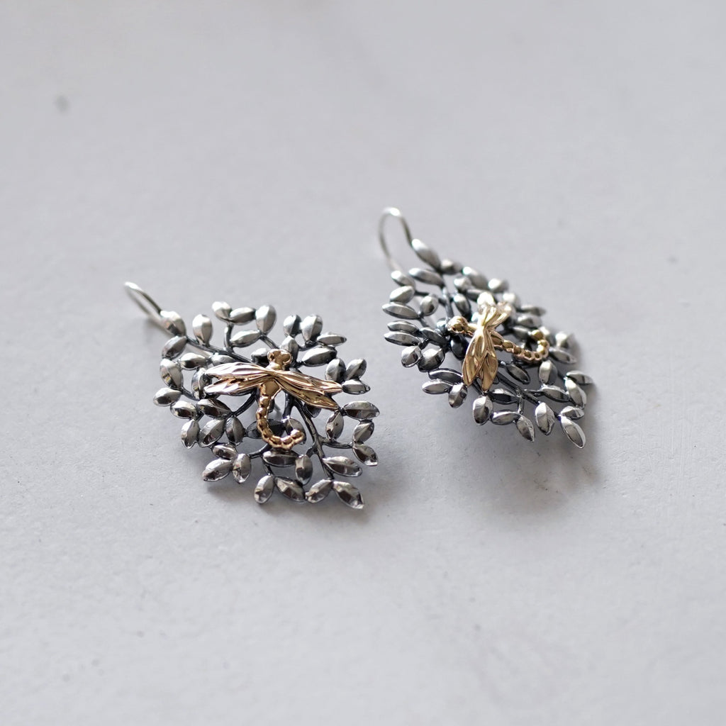 Collete Dragonfly Leaves Earrings