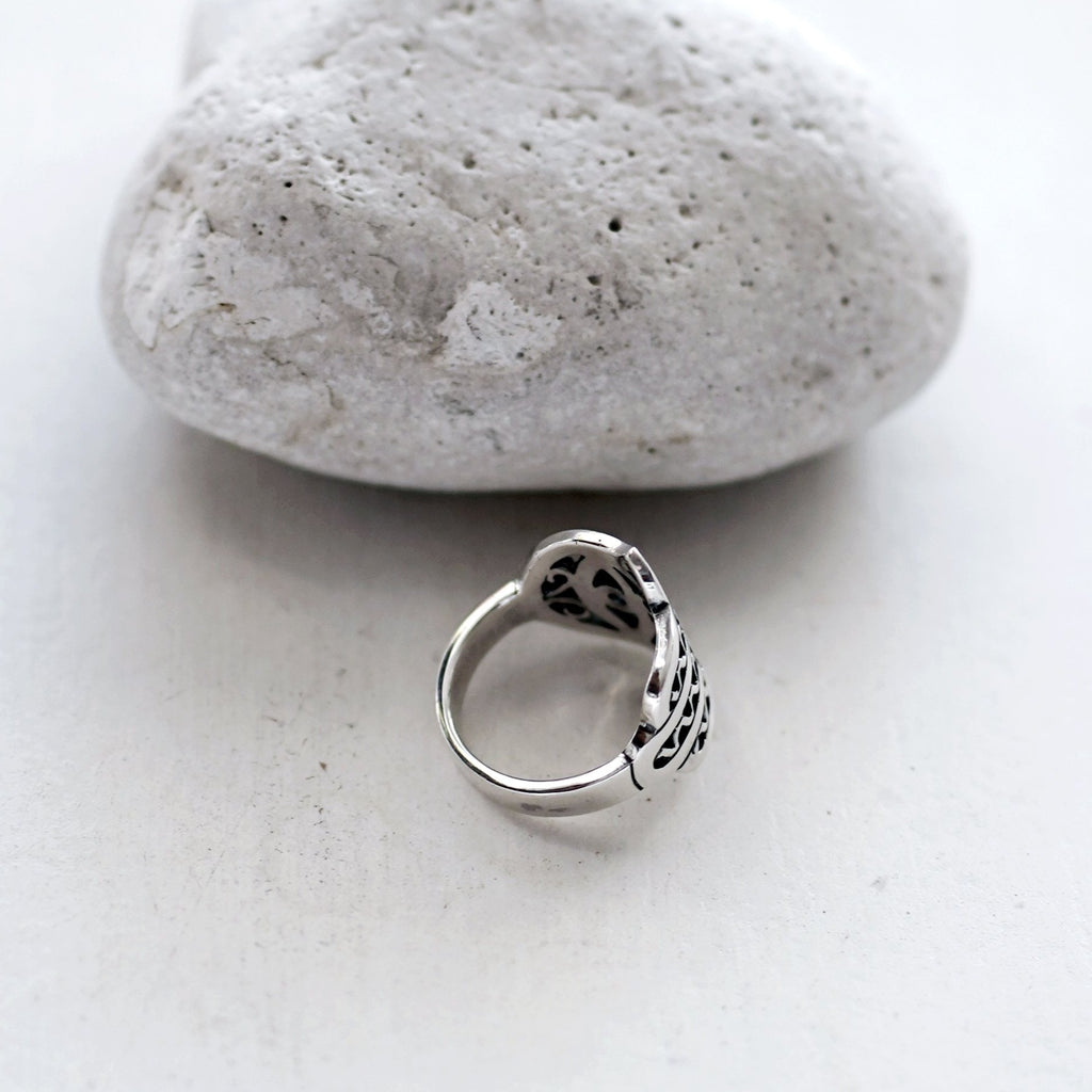 Blue Topaz Hamsa Ring