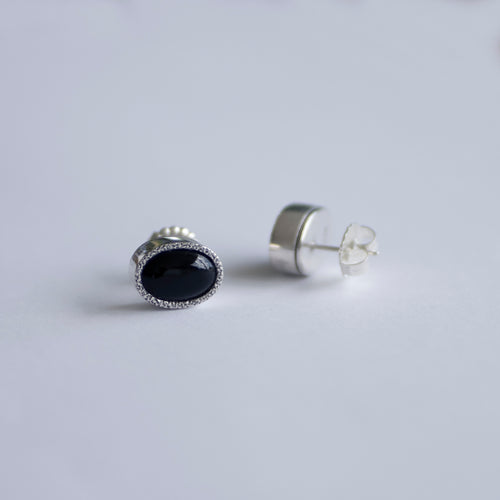 Paris Black Onyx Stud Earrings