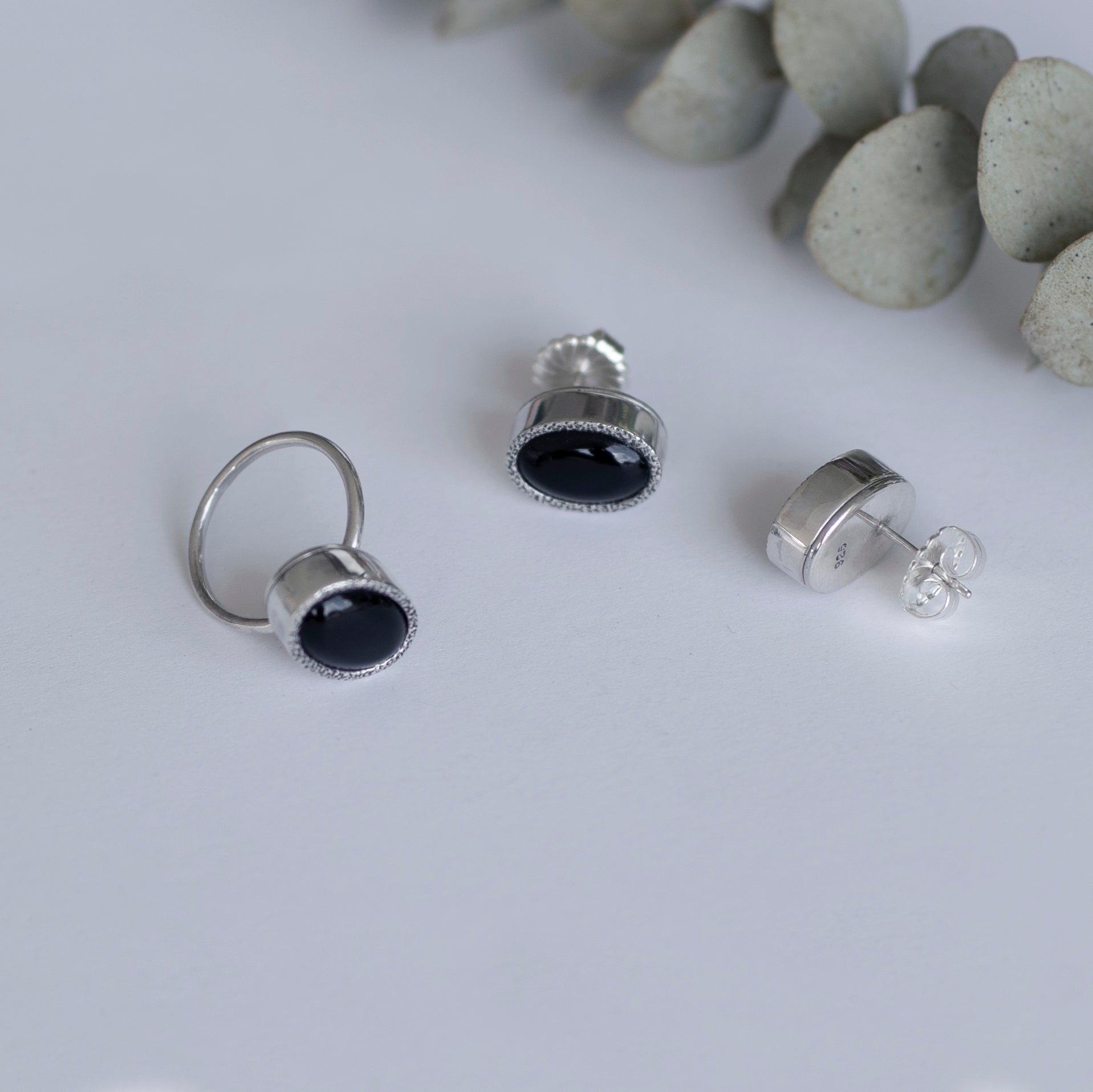 Paris Black Onyx Stud Earrings