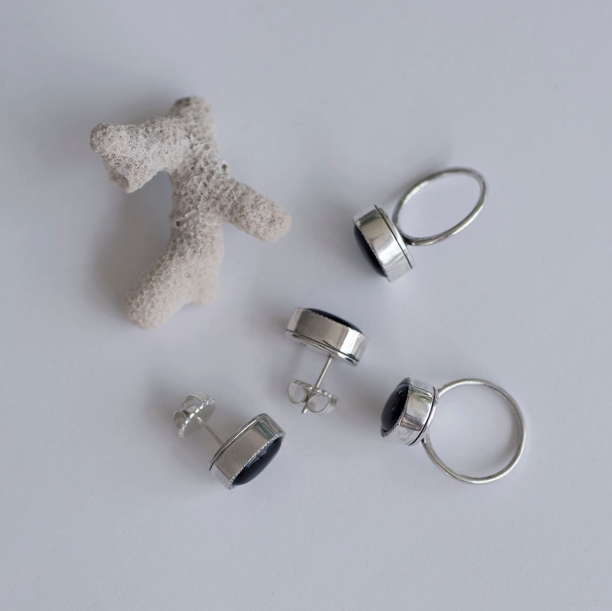 Paris Black Onyx Stud Earrings
