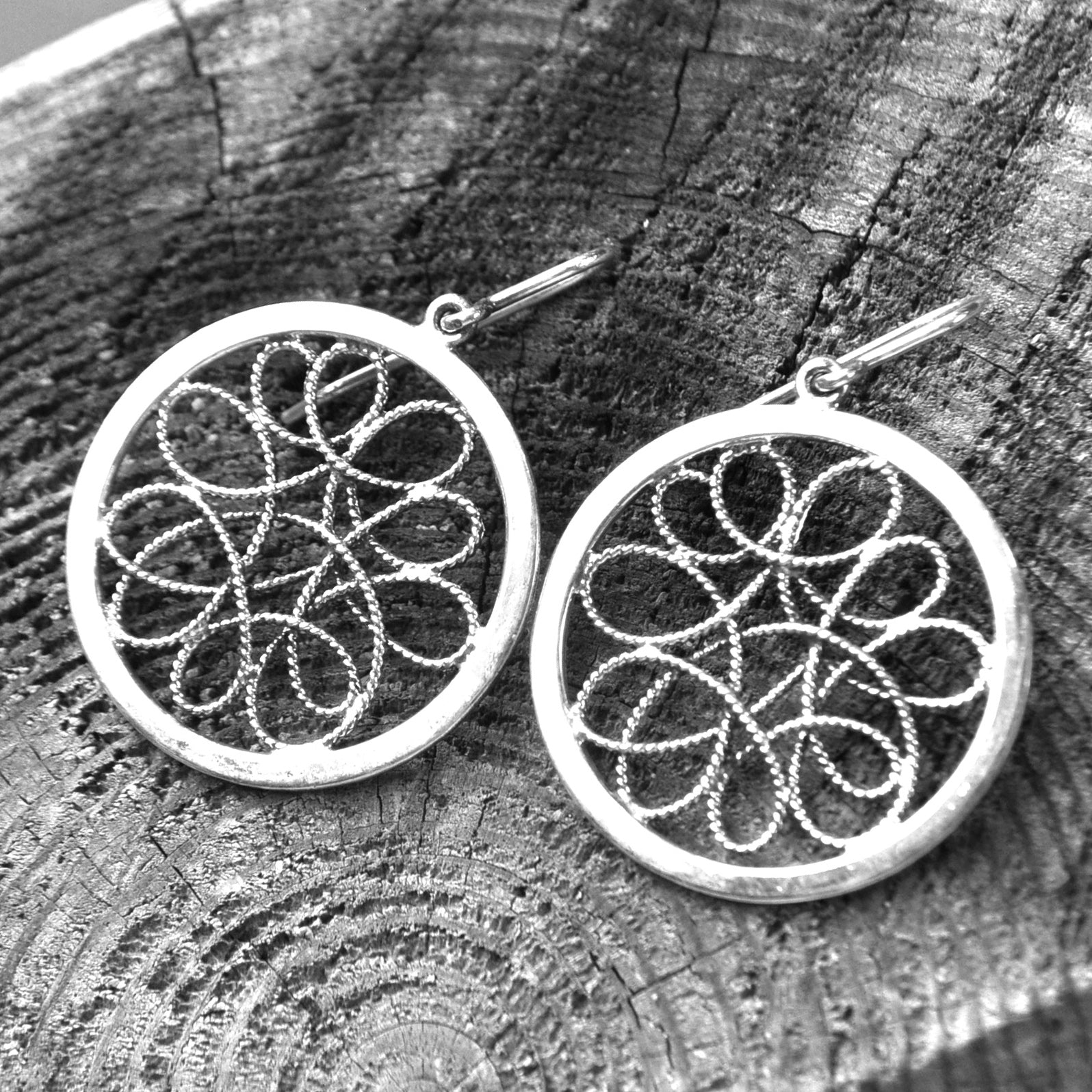 Mandala Round Earrings