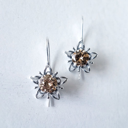 Yellow Orpheum Flower Earrings