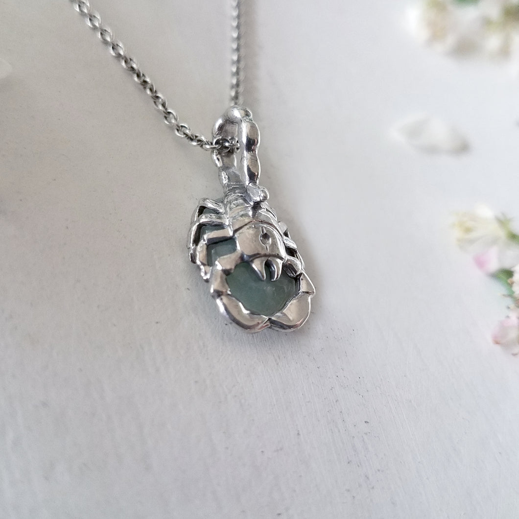 Green Jade Scorpio Zodiac Necklace