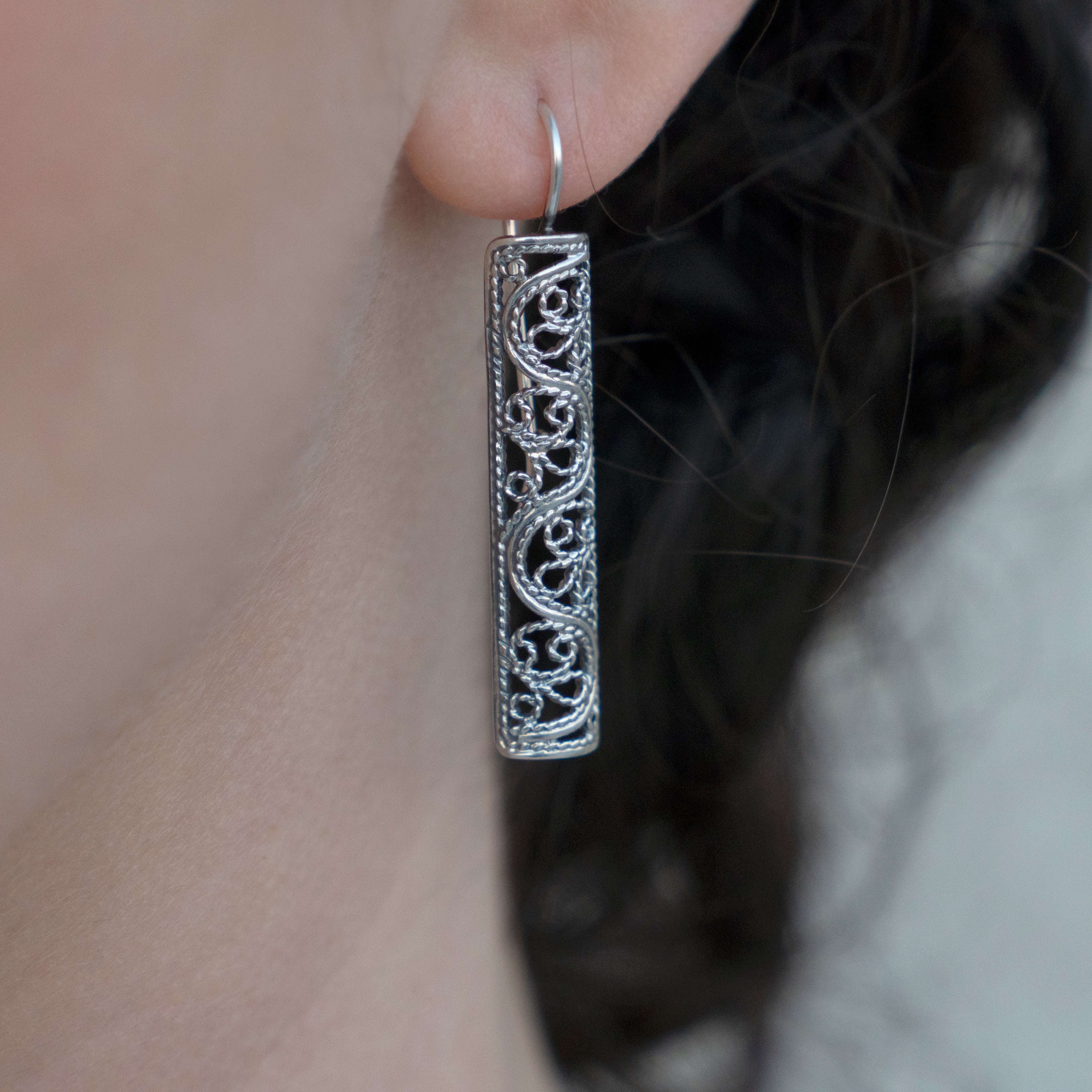 Telkari Filigree Thin Earrings