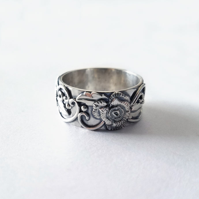 Rose Flower Wedding Band