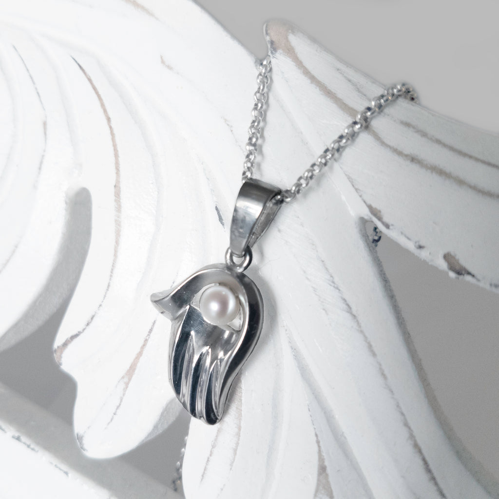 Hamsa with a Pearl Necklace