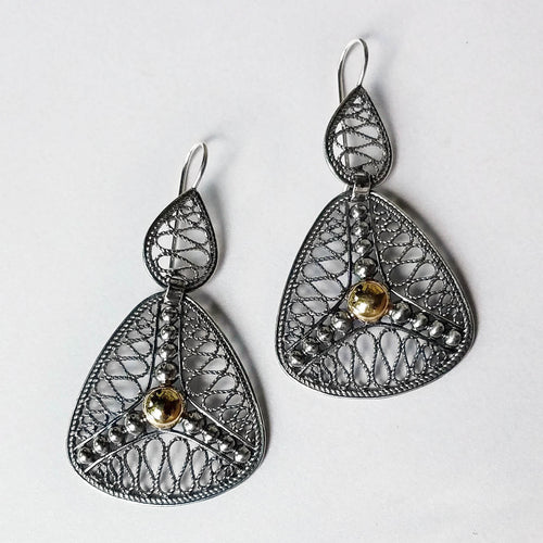 Mediterranean Drops Earrings with Gold Accent