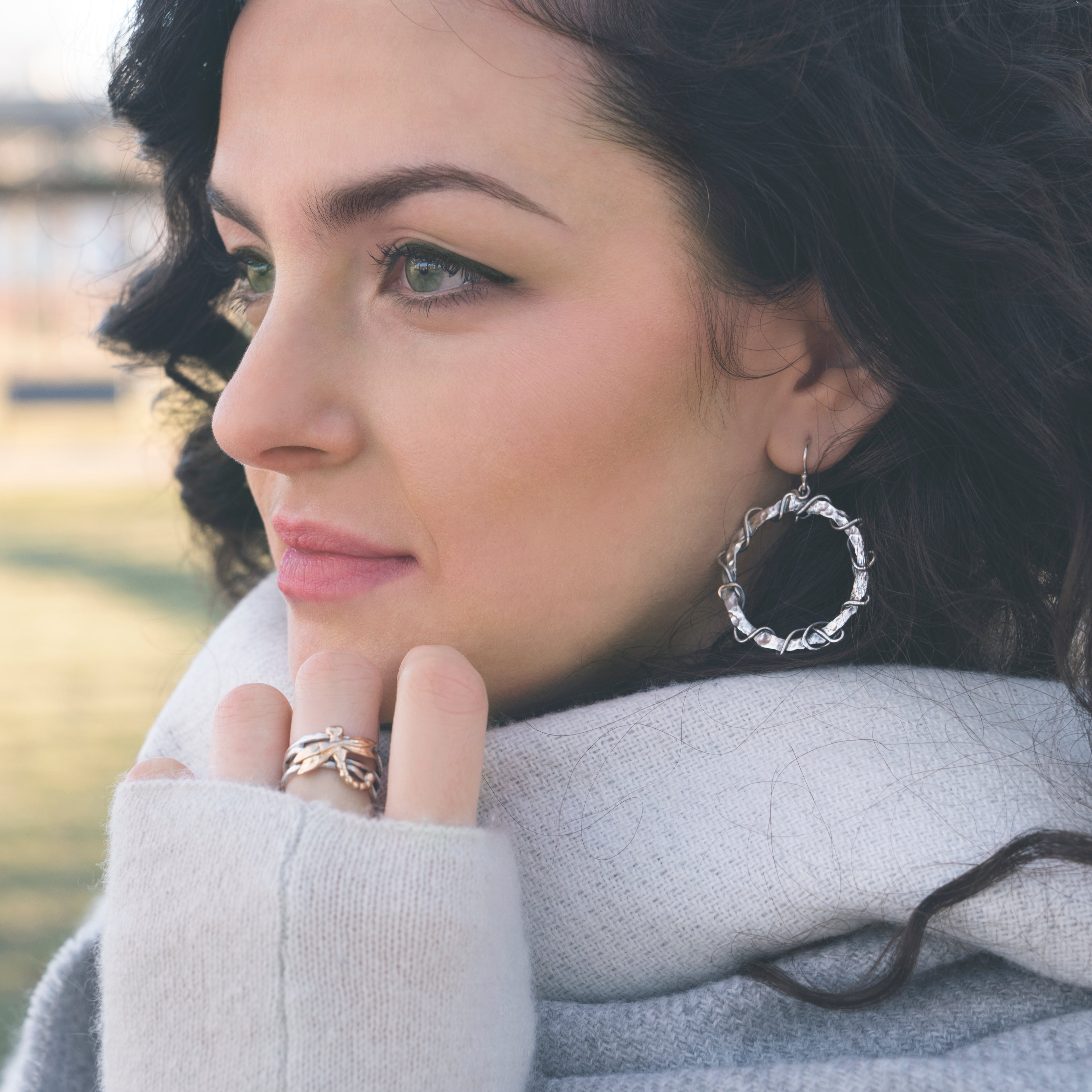Wire Wrapped Hoop Earrings